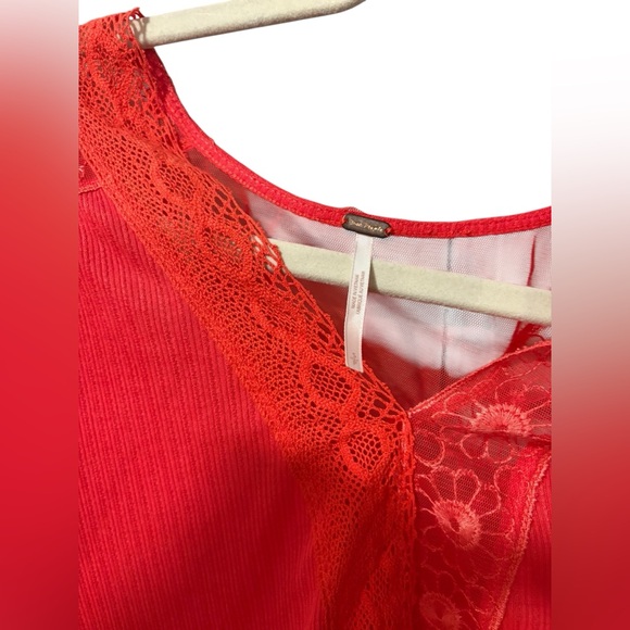 Free People Coral Long Sleeve Top w/ Lace Details - Picture 5 of 6